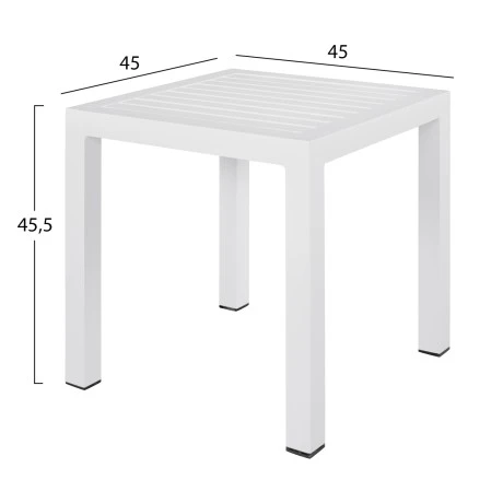 ΤΡΑΠΕΖΙ ΑΛΟΥΜΙΝΙΟΥ QIANA HM5402.01 ΛΕΥΚΟ 45x45x45,5Υ εκ.