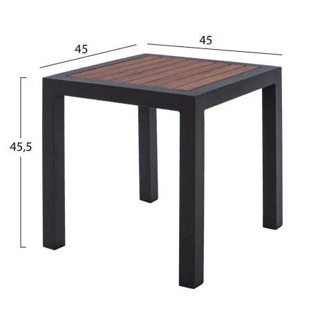 ΤΡΑΠΕΖΙ ΑΛΟΥΜΙΝΙΟΥ SABRA HM5403.02 ΓΚΡΙ ΜΕ POLYWOOD 45Χ45X45,5Yεκ.
