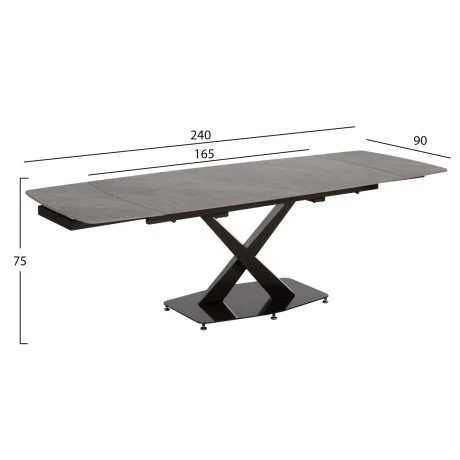 ΤΡΑΠΕΖΙ ΕΠΕΚΤΕΙΝΟΜΕΝΟ HOKU HM18410 ΚΕΡΑΜΙΚΟ TOP ΣΕ ΓΚΡΙ ΜΑΡΜΑΡΟ 165/240x90x75Υεκ.