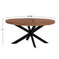 ΤΡΑΠΕΖΙ LEVINHO HM8482.11 OVAL 6εκ.ΠΑΧΟΣ ΜΑΣΙΦ ΞΥΛΟ MANGO 160x90x77Υ εκ.