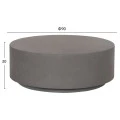 ΤΡΑΠΕΖΙ ΜΕΣΗΣ FIBER CEMENT ΣΤΡΟΓΓΥΛΟ KYOKO HM6579.01 ΓΚΡΙ Φ90x30Υεκ.