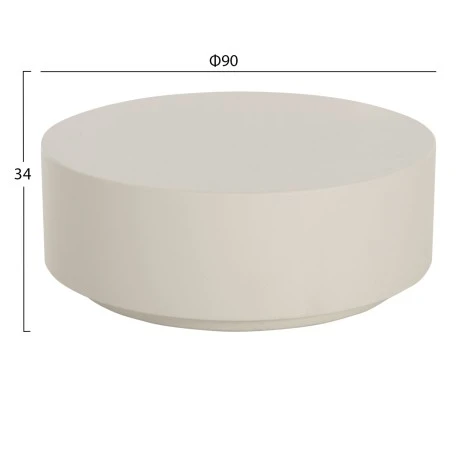 ΤΡΑΠΕΖΙ ΜΕΣΗΣ FIBER CEMENT ΣΤΡΟΓΓΥΛΟ KYOKO HM6579.02 ΜΠΕΖ Φ90x34Υεκ.
