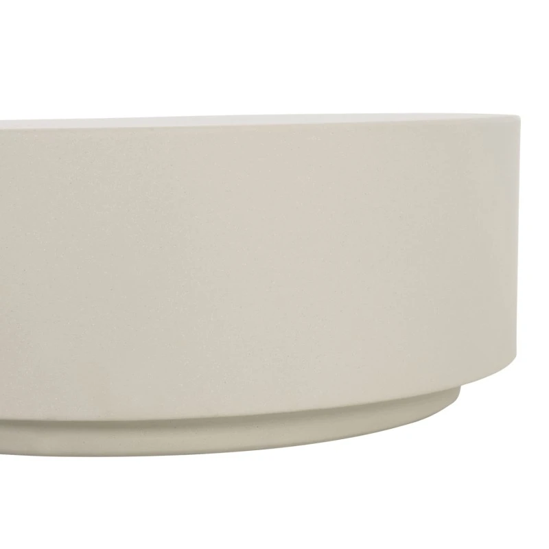 ΤΡΑΠΕΖΙ ΜΕΣΗΣ FIBER CEMENT ΣΤΡΟΓΓΥΛΟ KYOKO HM6579.02 ΜΠΕΖ Φ90x34Υεκ.