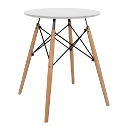 ΤΡΑΠΕΖΙ MINIMAL ΣΤΡΟΓΓΥΛΟ HM0060.01 ΛΕΥΚΟ ΧΡΩΜΑ MDF-ΠΟΔΙΑ ΟΞΙΑΣ ΦΥΣΙΚΟ Φ60Χ72Υεκ.