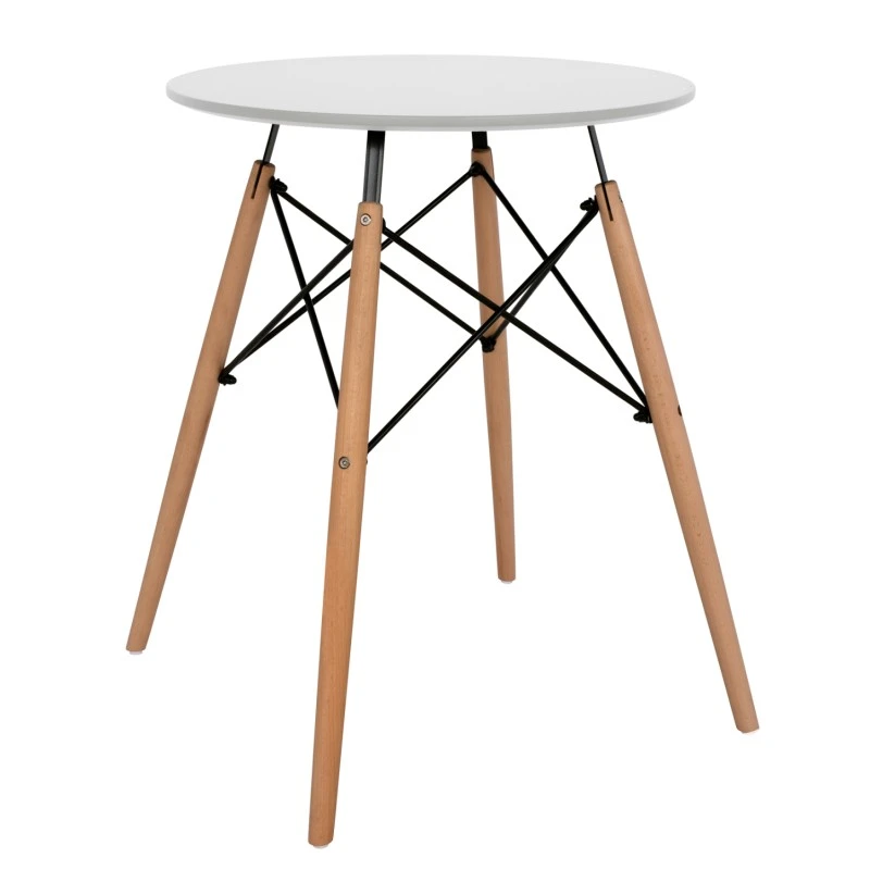 ΤΡΑΠΕΖΙ MINIMAL ΣΤΡΟΓΓΥΛΟ HM0060.01 ΛΕΥΚΟ ΧΡΩΜΑ MDF-ΠΟΔΙΑ ΟΞΙΑΣ ΦΥΣΙΚΟ Φ60Χ72Υεκ.