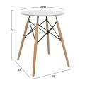 ΤΡΑΠΕΖΙ MINIMAL ΣΤΡΟΓΓΥΛΟ HM0060.01 ΛΕΥΚΟ ΧΡΩΜΑ MDF-ΠΟΔΙΑ ΟΞΙΑΣ ΦΥΣΙΚΟ Φ60Χ72Υεκ.