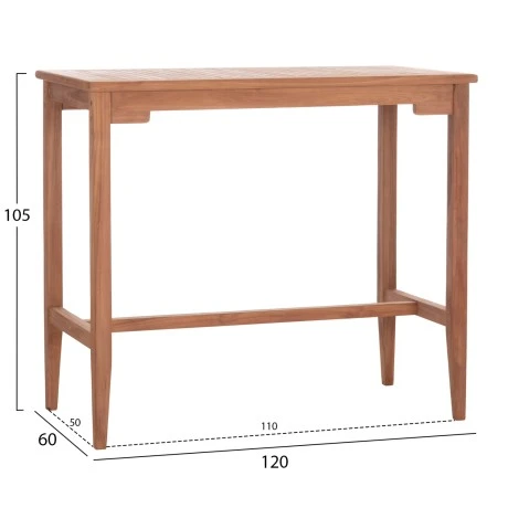 ΤΡΑΠΕΖΙ ΜΠΑΡ CRANSTON HM18111 ΞΥΛΟ ΤΕΑΚ--ΦΥΣΙΚΟ ΧΡΩΜΑ 120x60x105Υεκ.