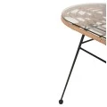ΤΡΑΠΕΖΙ ΟΒΑΛ ΧΑΜΗΛΟ ALLEGRA HM5695.11 ΜΠΕΖ WICKER-ΜΑΥΡΟ ΜΕΤΑΛΛΟ 100x45x51,5Υεκ.