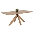 ΤΡΑΠΕΖΙ PAOLO HM9853 MDF ΜΕ ΚΑΠΛΑΜΑ ΦΡΑΞΙΝΟΥ-ΠΟΔΙΑ RUBBERWOOD-ΦΥΣΙΚΟ 180x90x75Yεκ