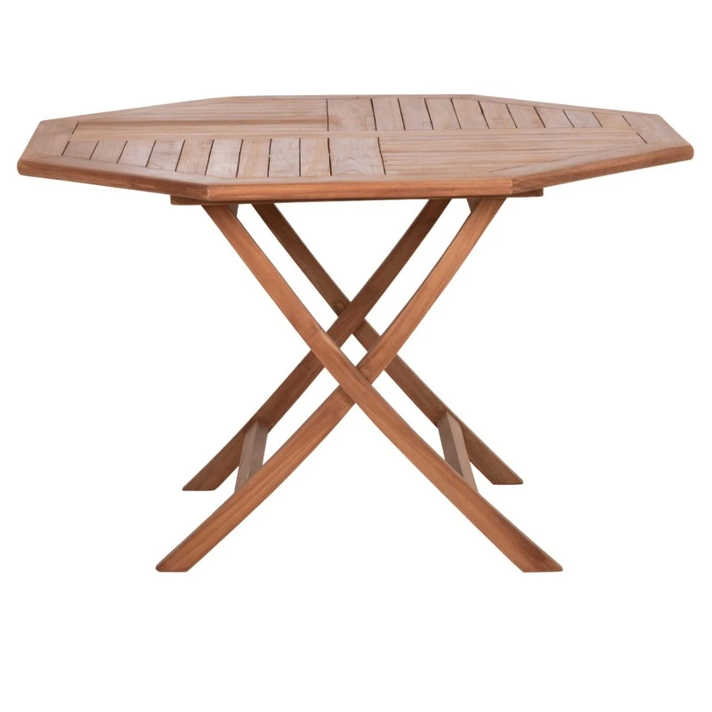 ΤΡΑΠΕΖΙ ΠΟΛΥΓΩΝΟ ΠΤΥΣΣΟΜΕΝΟ KARLIN HM6618 ΞΥΛΟ TEAK ΣΕ ΦΥΣΙΚΟ ΧΡΩΜΑ 120x120x75Yεκ.