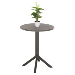 ΤΡΑΠΕΖΙ ΠΟΛΥΠΡΟΠΥΛΕΝΙΟΥ ΣΤΡΟΓΓΥΛΟ TERRIN HM6124.15 OLIVE GREEN Φ60x75Υεκ.