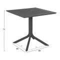 ΤΡΑΠΕΖΙ ΠΟΛΥΠΡΟΠΥΛΕΝΙΟΥ ΤΕΤΡΑΓΩΝΟ LUNAR HM5930.20 ΓΚΡΙ 80x80x75Yεκ.