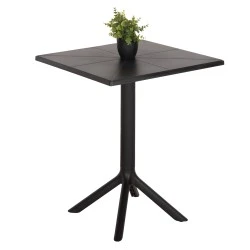 ΤΡΑΠΕΖΙ ΠΟΛΥΠΡΟΠΥΛΕΝΙΟΥ ΤΕΤΡΑΓΩΝΟ TERRIN HM6125.12 ΜΑΥΡΟ 60,5x60,5x76,5Υεκ.