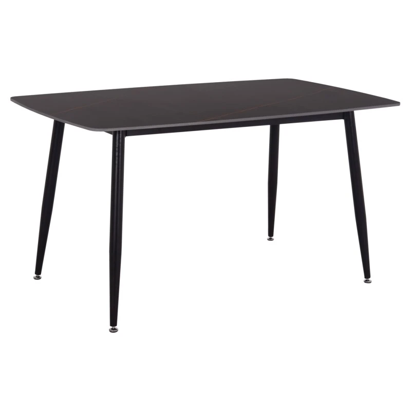 ΤΡΑΠΕΖΙ RAVEN HM18149.02 ΚΕΡΑΜΙΚΟ TOP ΜΕ ΟΨΗ ΜΑΥΡΟ ΜΑΡΜΑΡΟ 140x80x74Υεκ.