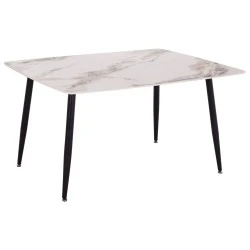 ΤΡΑΠΕΖΙ RAVEN HM18149.04 ΚΕΡΑΜΙΚΟ TOP ΜΕ ΟΨΗ ΛΕΥΚΟ/ΚΑΦΕ ΜΑΡΜΑΡΟ 140x80x74Υεκ.