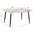 ΤΡΑΠΕΖΙ RAVEN HM18149.04 ΚΕΡΑΜΙΚΟ TOP ΜΕ ΟΨΗ ΛΕΥΚΟ/ΚΑΦΕ ΜΑΡΜΑΡΟ 140x80x74Υεκ.