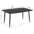 ΤΡΑΠΕΖΙ RAVEN HM18150.02 ΚΕΡΑΜΙΚΟ TOP ΜΕ ΟΨΗ ΜΑΥΡΟ ΜΑΡΜΑΡΟ 160x80x74Υεκ.