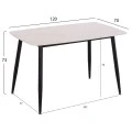 ΤΡΑΠΕΖΙ RAVEN HM9854.01 ΚΕΡΑΜΙΚΟ TOP ΛΕΥΚΟ ΜΑΡΜΑΡΟ-ΜΑΥΡΟ ΜΕΤΑΛΛΟ 117,5x67,5x76Υεκ.