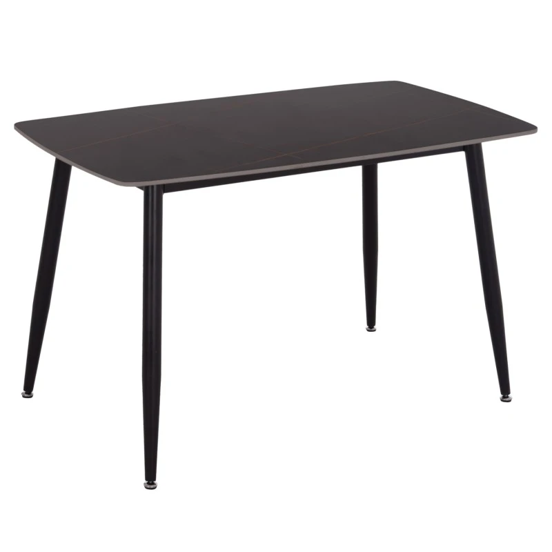 ΤΡΑΠΕΖΙ RAVEN HM9854.02 ΚΕΡΑΜΙΚΟ TOP ΜΑΥΡΟ ΜΑΡΜΑΡΟ-ΜΑΥΡΟ ΜΕΤΑΛΛΟ 120x70x73Υεκ.
