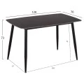 ΤΡΑΠΕΖΙ RAVEN HM9854.02 ΚΕΡΑΜΙΚΟ TOP ΜΑΥΡΟ ΜΑΡΜΑΡΟ-ΜΑΥΡΟ ΜΕΤΑΛΛΟ 120x70x73Υεκ.