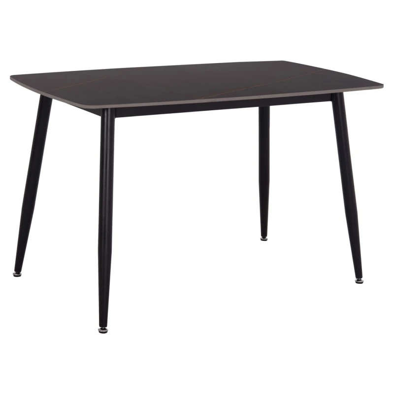 ΤΡΑΠΕΖΙ RAVEN HM9854.02 ΚΕΡΑΜΙΚΟ TOP ΜΑΥΡΟ ΜΑΡΜΑΡΟ-ΜΑΥΡΟ ΜΕΤΑΛΛΟ 120x70x73Υεκ.