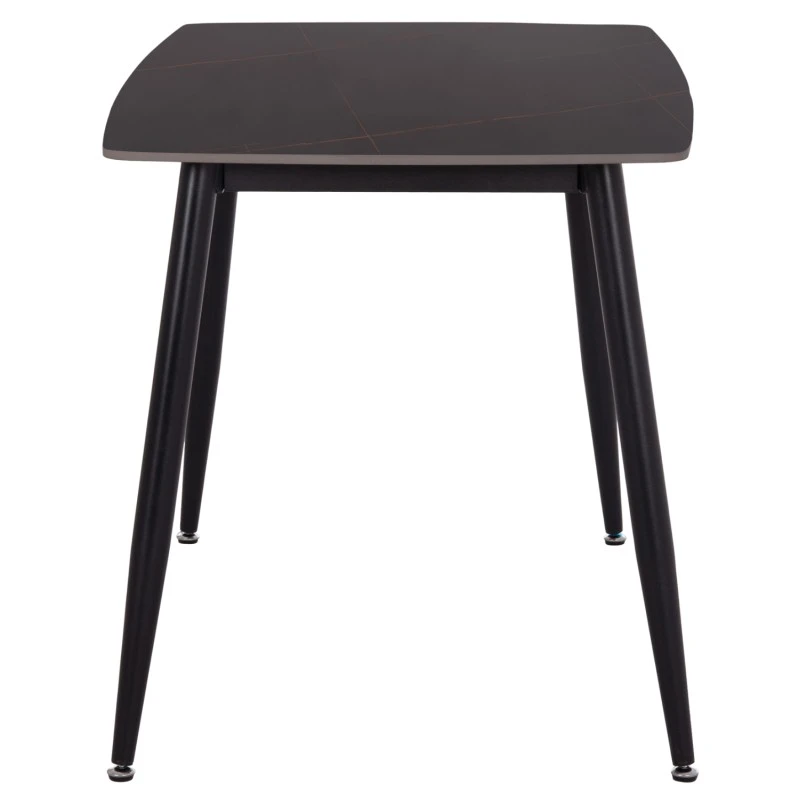 ΤΡΑΠΕΖΙ RAVEN HM9854.02 ΚΕΡΑΜΙΚΟ TOP ΜΑΥΡΟ ΜΑΡΜΑΡΟ-ΜΑΥΡΟ ΜΕΤΑΛΛΟ 120x70x73Υεκ.