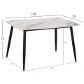 ΤΡΑΠΕΖΙ RAVEN HM9854.04 ΚΕΡΑΜΙΚΟ TOP ΜΕ ΟΨΗ ΜΑΡΜΑΡΟΥ τ.CALACATTA 120x70x73Υεκ.