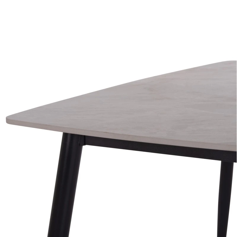 ΤΡΑΠΕΖΙ RAVEN HM9854.13 ΚΕΡΑΜΙΚΟ TOP ΓΚΡΙ ΜΑΡΜΑΡΟ-ΜΑΥΡΟ ΜΕΤΑΛΛΟ 120x70x73Υεκ.
