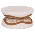 ΤΡΑΠΕΖΙ ΣΑΛΟΝΙΟΥ ANNA HM18157.02 FIBER CEMENT ΛΕΥΚΟ-ΦΥΣΙΚΟ RATTAN--Φ92x44.5Υεκ