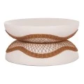 ΤΡΑΠΕΖΙ ΣΑΛΟΝΙΟΥ ANNA HM18157.02 FIBER CEMENT ΛΕΥΚΟ-ΦΥΣΙΚΟ RATTAN--Φ92x44.5Υεκ