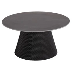 ΤΡΑΠΕΖΙ ΣΑΛΟΝΙΟΥ DUNCAN HM18022.01 ΚΕΡΑΜΙΚΟ TOP-MDF ΒΑΣΗ-ΜΑΥΡΟ Φ80x41Υεκ.