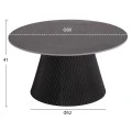 ΤΡΑΠΕΖΙ ΣΑΛΟΝΙΟΥ DUNCAN HM18022.01 ΚΕΡΑΜΙΚΟ TOP-MDF ΒΑΣΗ-ΜΑΥΡΟ Φ80x41Υεκ.