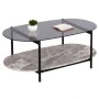ΤΡΑΠΕΖΙ ΣΑΛΟΝΙΟΥ ΟΒΑΛ KITTY HM18040 ΓΥΑΛΙ ΦΙΜΕ TOP-GREY MARBLE ΜΕΛΑΜΙΝΗ 110x50x43Υεκ