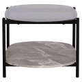 ΤΡΑΠΕΖΙ ΣΑΛΟΝΙΟΥ ΟΒΑΛ KITTY HM18040 ΓΥΑΛΙ ΦΙΜΕ TOP-GREY MARBLE ΜΕΛΑΜΙΝΗ 110x50x43Υεκ