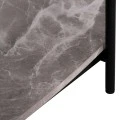 ΤΡΑΠΕΖΙ ΣΑΛΟΝΙΟΥ ΟΒΑΛ KITTY HM18040 ΓΥΑΛΙ ΦΙΜΕ TOP-GREY MARBLE ΜΕΛΑΜΙΝΗ 110x50x43Υεκ