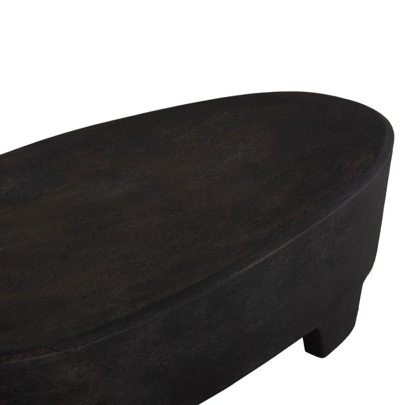 ΤΡΑΠΕΖΙ ΣΑΛΟΝΙΟΥ ΟΒΑΛ ΣΕΙΡΑ SANTORINI HM18066 MDF ΣΕ ΜΑΥΡΟ ΧΡΩΜΑ 100x60x33Υεκ.