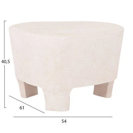 ΤΡΑΠΕΖΙ ΣΑΛΟΝΙΟΥ ΣΕΙΡΑ SANTORINI HM18053 MDF ΣΕ ΥΠΟΛΕΥΚΟ ΧΡΩΜΑ 54x61x40,5Υεκ.