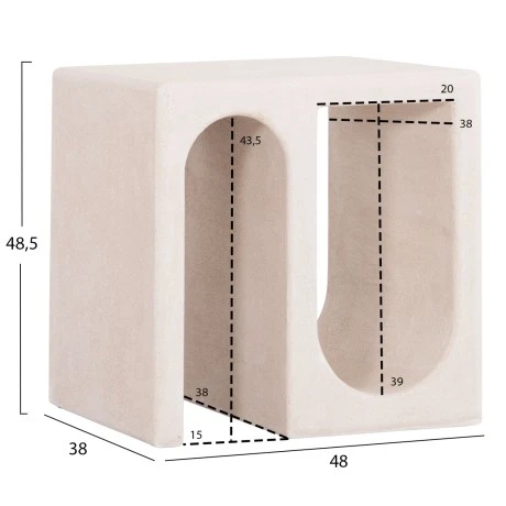 ΤΡΑΠΕΖΙ ΣΑΛΟΝΙΟΥ ΣΕΙΡΑ SANTORINI HM18070 MDF ΣΕ ΥΠΟΛΕΥΚΟ ΧΡΩΜΑ 48x38x48,5Υεκ.