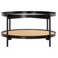ΤΡΑΠΕΖΙ ΣΑΛΟΝΙΟΥ SEITZ HM18030 ΓΥΑΛΙ TOP-ΜΕΤΑΛΛΟ-RATTAN ΣΕ ΦΥΣΙΚΟ Φ80x45Υεκ.