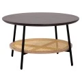 ΤΡΑΠΕΖΙ ΣΑΛΟΝΙΟΥ SEWELL HM18033 MDF ΣΕ ZEBRANO-ΜΕΤΑΛΛΙΚΑ ΠΟΔΙΑ-WICKER Φ80x46,5Υεκ.