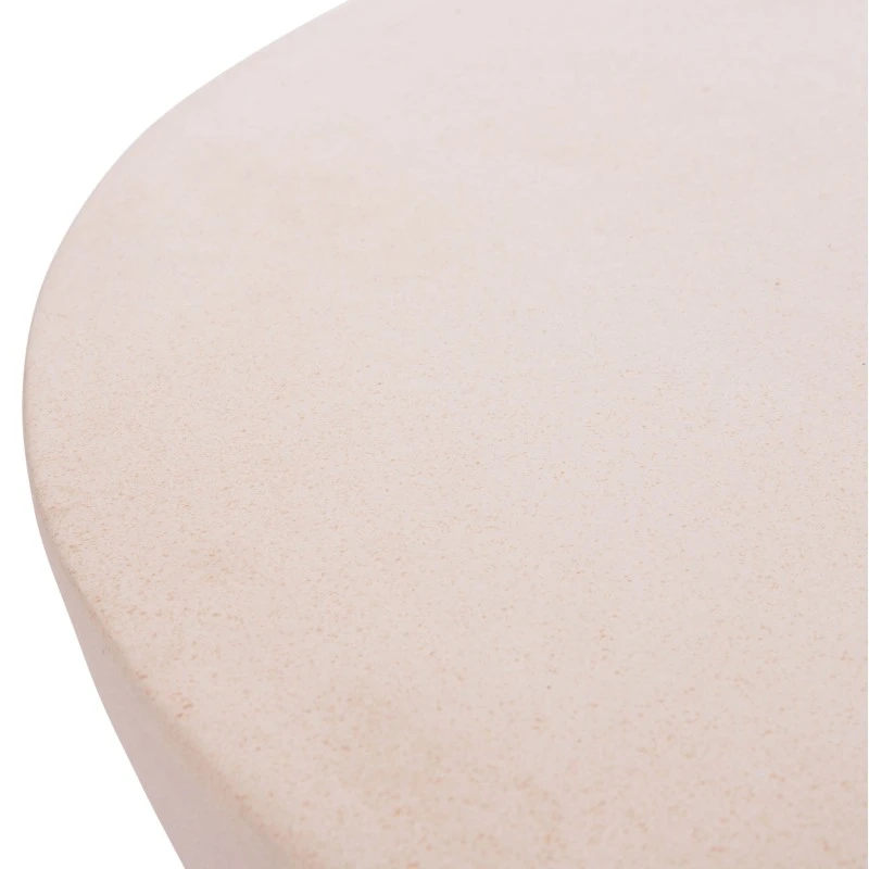 ΤΡΑΠΕΖΙ ΣΑΛΟΝΙΟΥ ΣΤΡΟΓΓΥΛΟ ALLAN HM18162.02 FIBER CEMENT ΣΕ ΑΝΟΙΧΤΟ ΜΠΕΖ--Φ92x49Υεκ.