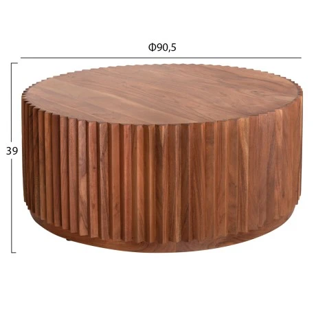 ΤΡΑΠΕΖΙ ΣΑΛΟΝΙΟΥ ΣΤΡΟΓΓΥΛΟ SEDGE HM9695 ΜΑΣΙΦ ΑΚΑΚΙΑ-ΦΥΣΙΚΟ ΧΡΩΜΑ Φ90Χ38Υεκ.