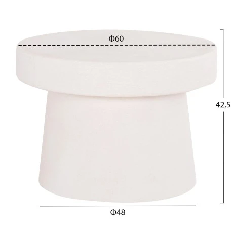 ΤΡΑΠΕΖΙ ΣΑΛΟΝΙΟΥ ΣΤΡΟΓΓΥΛΟ ΣΕΙΡΑ SANTORINI HM18051 MDF ΣΕ ΥΠΟΛΕΥΚΟ ΧΡΩΜΑ Φ60x42,5Υεκ.