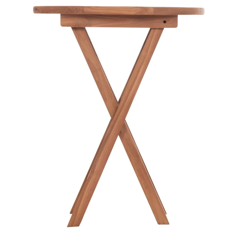 ΤΡΑΠΕΖΙ ΣΚΗΝΟΘΕΤΗ ΣΤΡΟΓΓΥΛΟ ERIS HM18119 ΞΥΛΟ TEAK--ΦΥΣΙΚΟ Φ60x75Υεκ.