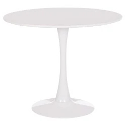 ΤΡΑΠΕΖΙ ΣΤΡΟΓΓΥΛΟ BROLIN HM18141.01 MDF TOP-ΒΑΣΗ ΜΕΤΑΛΛΙΚΗ--ΛΕΥΚΟ Φ90x73Υεκ