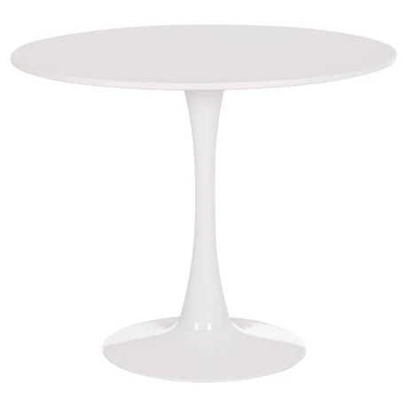 ΤΡΑΠΕΖΙ ΣΤΡΟΓΓΥΛΟ BROLIN HM18141.01 MDF TOP-ΒΑΣΗ ΜΕΤΑΛΛΙΚΗ--ΛΕΥΚΟ Φ90x73Υεκ