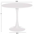 ΤΡΑΠΕΖΙ ΣΤΡΟΓΓΥΛΟ BROLIN HM18141.01 MDF TOP-ΒΑΣΗ ΜΕΤΑΛΛΙΚΗ--ΛΕΥΚΟ Φ90x73Υεκ