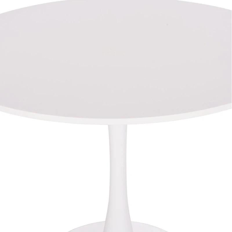 ΤΡΑΠΕΖΙ ΣΤΡΟΓΓΥΛΟ BROLIN HM18141.01 MDF TOP-ΒΑΣΗ ΜΕΤΑΛΛΙΚΗ--ΛΕΥΚΟ Φ90x73Υεκ