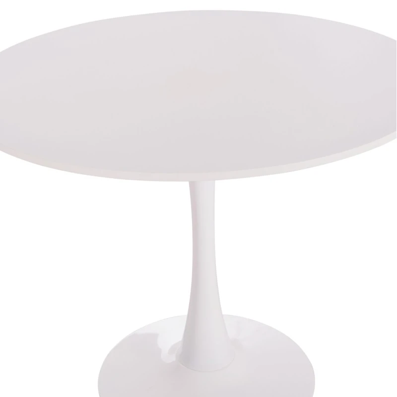 ΤΡΑΠΕΖΙ ΣΤΡΟΓΓΥΛΟ BROLIN HM18141.01 MDF TOP-ΒΑΣΗ ΜΕΤΑΛΛΙΚΗ--ΛΕΥΚΟ Φ90x73Υεκ