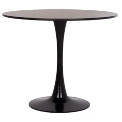 ΤΡΑΠΕΖΙ ΣΤΡΟΓΓΥΛΟ BROLIN HM18141.02 MDF TOP-ΒΑΣΗ ΜΕΤΑΛΛΙΚΗ--ΜΑΥΡΟ Φ90x73Υεκ
